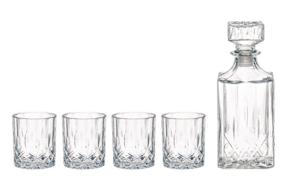 Whiskyset 5 delar – Elegant karaff och glas, 4 Living-kollektionen
