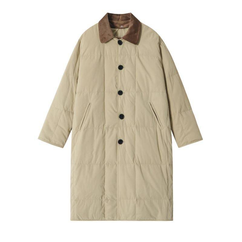 New Winter Eiderdown Cotton-padded Jacket Girls' Long Over-the-knee Loose Cotton-padded Jacket Foreign Style Cotton-padded Jacket L