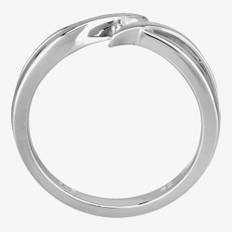 Silver Sparkle Silver Open Twist Ring R3186C(T) 52