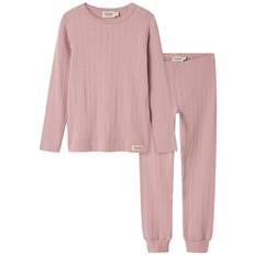 MarMar Nattøj - Soft Berry m. Hulmønster - MarMar - 8 år (128) - Nattøj 2-delt