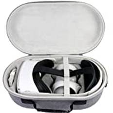 Aenllosi Hårt bärväska förvaringslåda för Meta/Oculus Quest 2/Quest 3/PICO 4 VR-headset och elitrem (endast fodral) (gråvit)