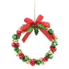 Christmas Jingle Bell Wreath Ornament Christmas Decoration Xmas Door Hanger for Hanging on Front