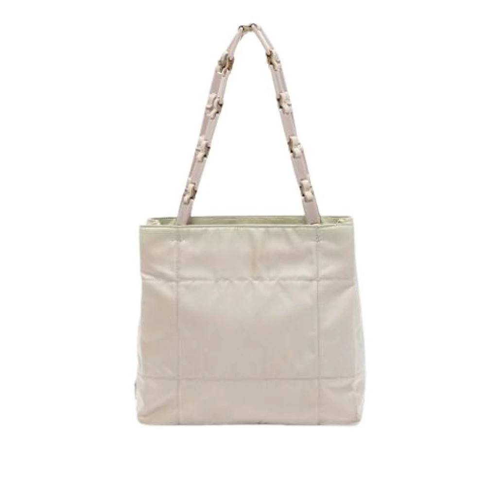 Prada Vintage Pre-owned Vintage Nylon Skuldertaske - Vintage - Dame - Beige - ONE SIZE - Uld