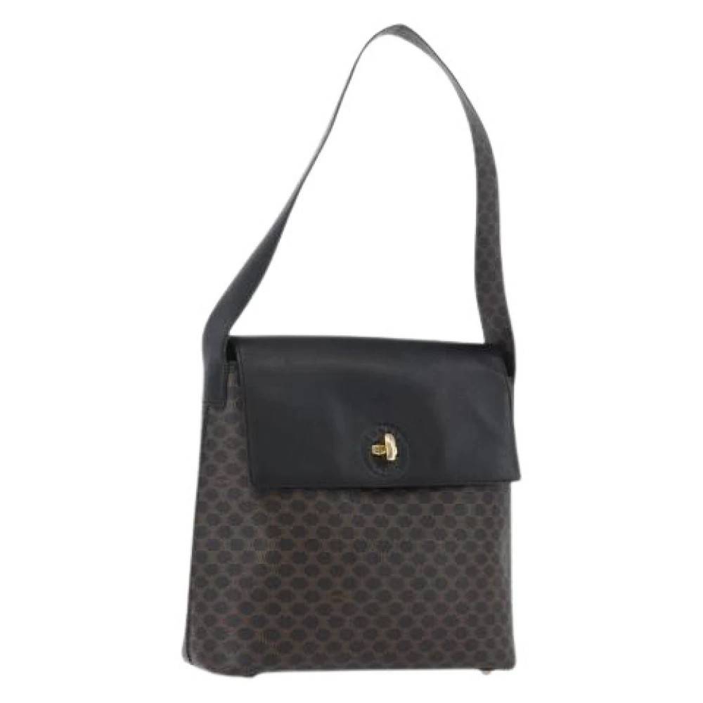 Celine Vintage Pre-owned Macadam Canvas Skuldertaske - Vintage - Dame - Sort - ONE SIZE - Uld