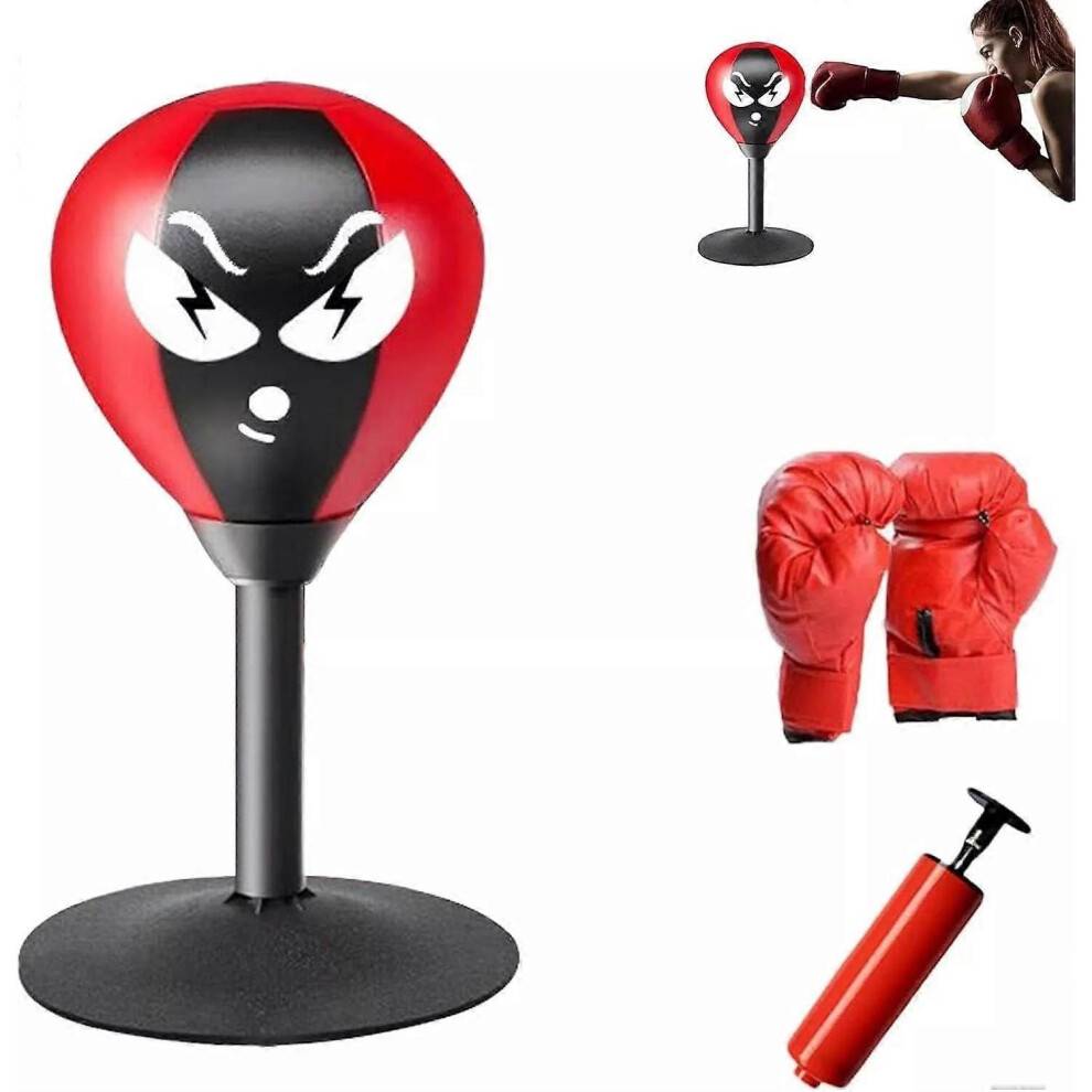 (Childrens Gloves, Patterns) Desktop Punching Bag,Super Strong Suction Boxing Bag Speed Balls,