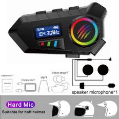 Helmet Bluetooth Intercom Y30 - IP65 Waterproof Motorcycle Headset with RGB Lights vit