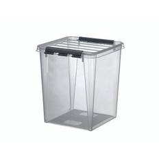 Plastkasse SmartStore transparent 70l m/låg 72x40x39cm pakke med 39 stk.