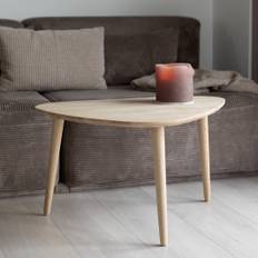 CT 10 - Sofabord i massiv eg med organisk trekantet form i størrelsen 60 x 80 cm Højde 45 cm Ubehandlet
