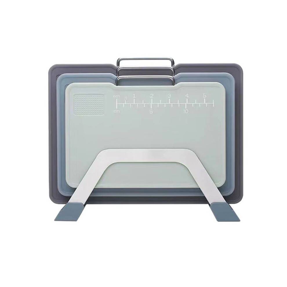 Multifunctional Kitchen Cutting Board Set with Stand, Grinding Area and Scale Marking - 3 Sizes for Efficient Chopping A