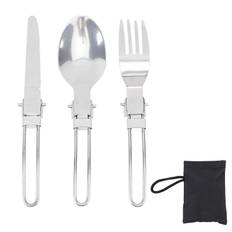 Travel Tableware Set Collapsible Portable Stainless Steel Flatware Sets for Garden Dinner RV Life L