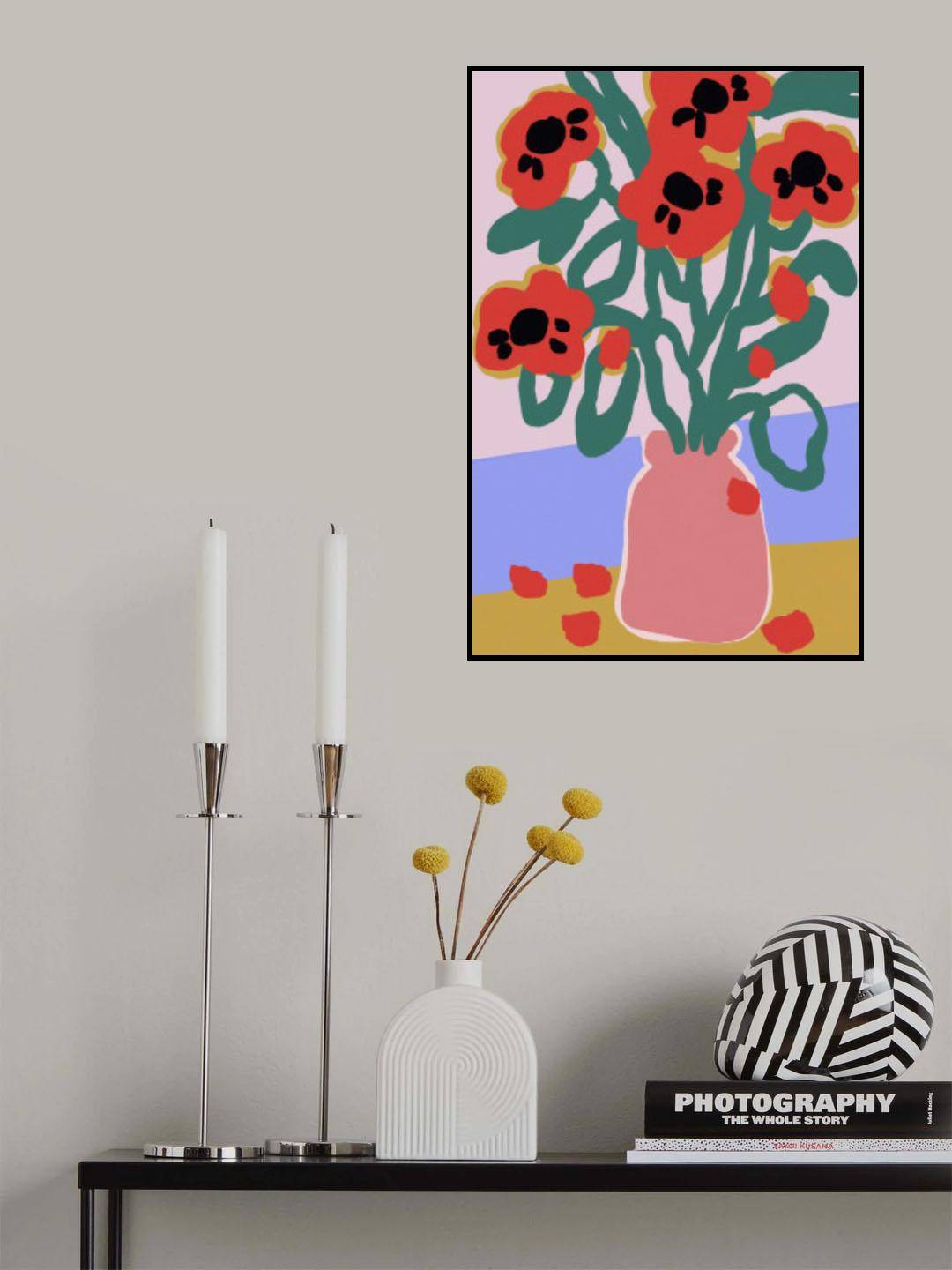 Poppy In Pink Vase - 21x30 cm