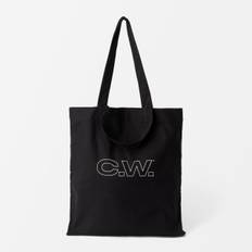 Carin Wester Tygväska i canvas LOGO Handväskor Svart ONESIZE