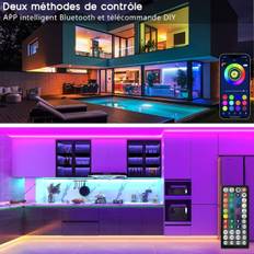 LED-Strips 30m (15mx2), LED Soveværelse Bluetooth, LED-Strips med APP Fjernbetjening