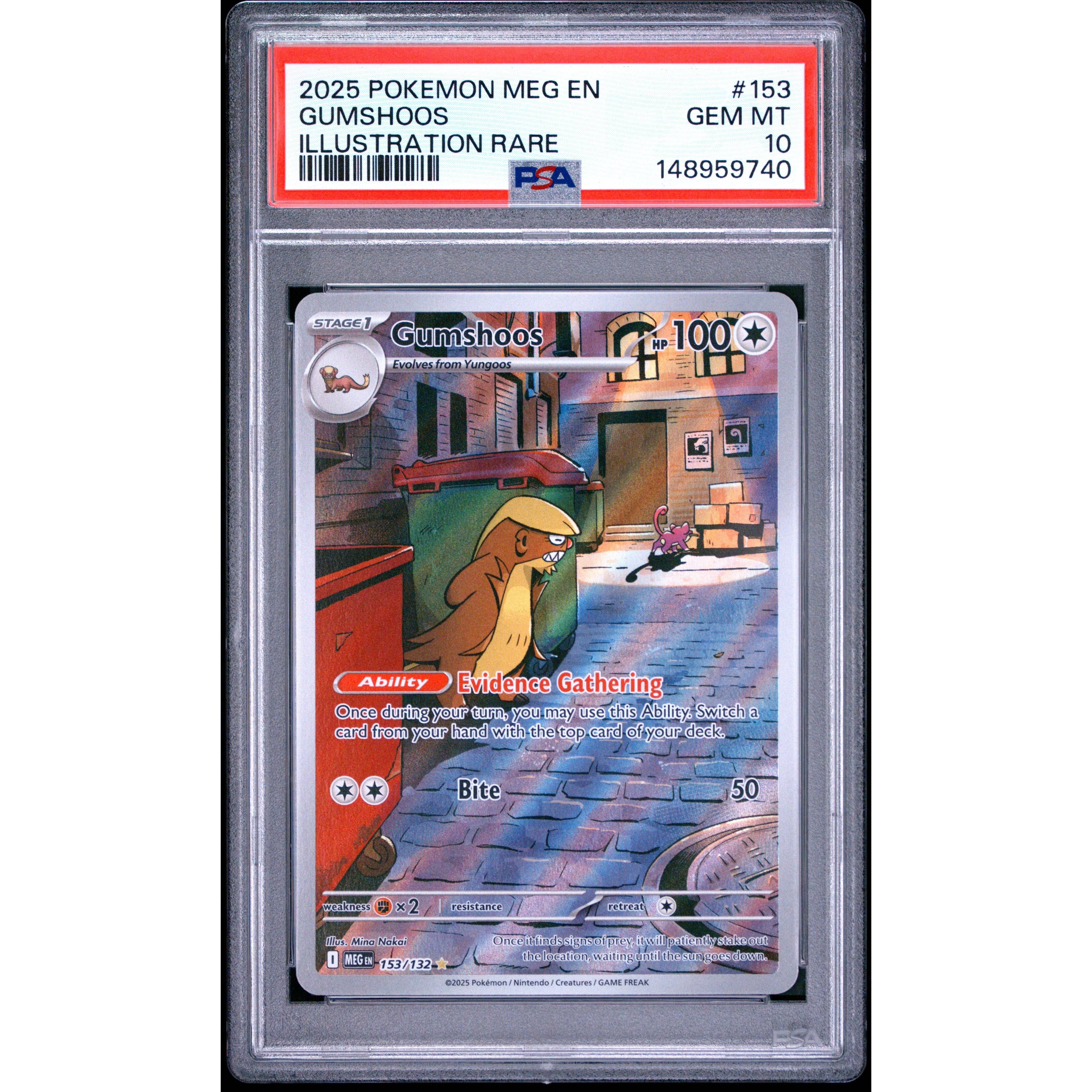 Pokémon TCG: Gumshoos #153 PSA 10 - Mega Evolution - Brugtmoms