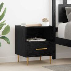 vidaXL Sengebord 2 pcs Sort 40 x 35 x 47,5 cm Konstrueret træ