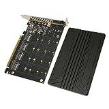 Quad PCIe 4.0 Till NVME-kort, High Speed ​​​​Quad M.2 NVME Till PCIe 32Gbps-adapter för Expansion