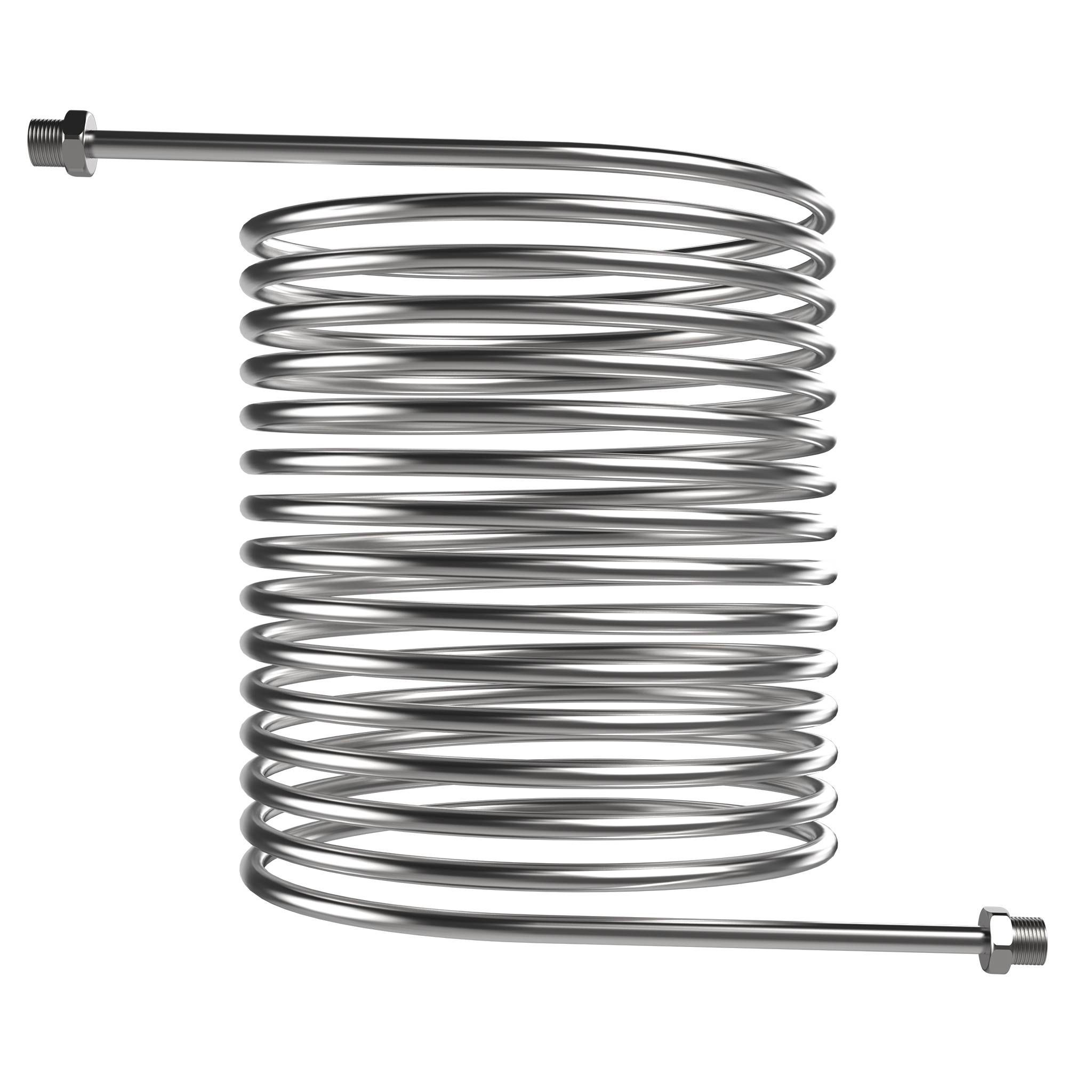 Stainless Steel Pool Heater Coil 14m, Diameter For Fire , 1/2" Connector, Outdoor Water Heater For Swimming Pool, Camping, Garden, Hot Tub, Off-grid Shower