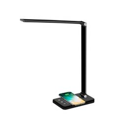 Skrivbordslampa med Trådlös Laddning och Justerbar Ljusstyrka