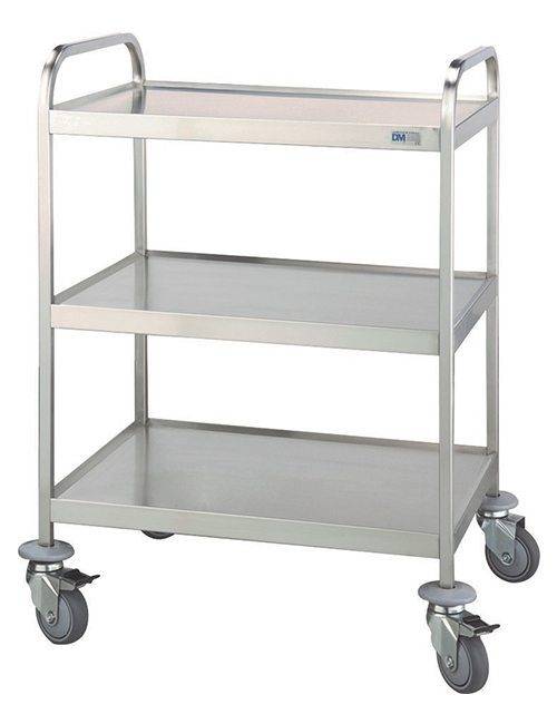 Serveringsvagn i rostfritt stål med 3 hyllplan - D-34/D-35 - D-34 - 40x60x90 cm