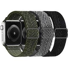 Stretchig Sport Elastiskt Band Kompatibelt med Apple Watch Band 40mm 41mm 38mm Kvinnor Män StretchSolo Loop Nylon Rem för iWatch SE Serie 7 6 5 4 3 Bla