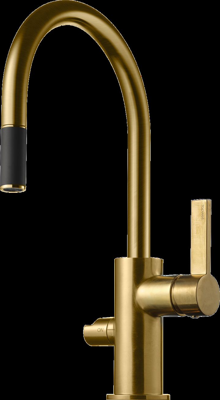 Tapwell Köksblandare ARM385 med utdragbar pip (Brushed honey gold)