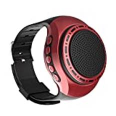 för U6 smart armbandsklocka med radio FM bärbar fitnessmätare klocka FM smart armband bluetooth smartband med 32 GB minneskort pulsklocka smart klockor monitor, Röd