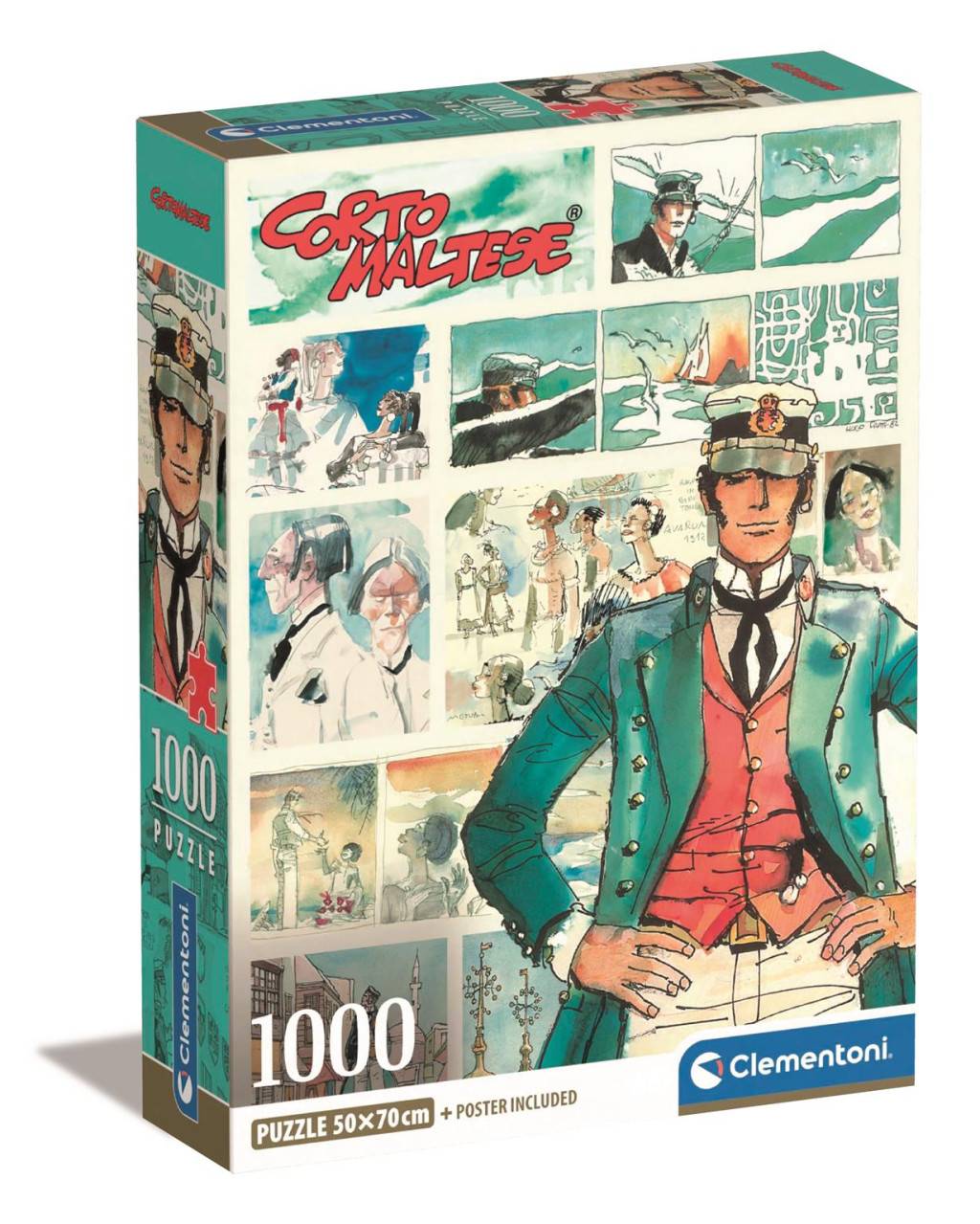 Anime Watercolors of Time Corto Maltese 1000-bitars kompakt pussel Clementoni