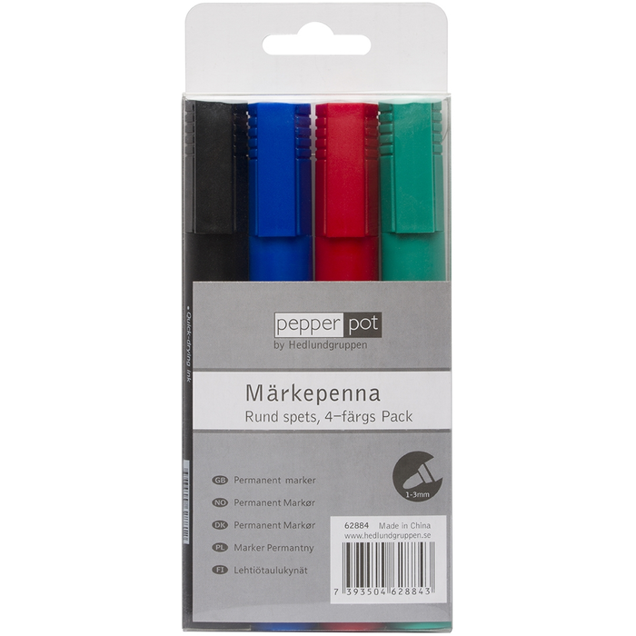 Märkpenna Actual rund spets 4-set