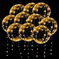 10-pack LED-ballonger, lysande ballonger, lysande ballonger, lysande ballonger, ballonger, LED 60 cm, ballonger födelsedag med ljus, ljuskedjor för födelsedag, alla hjärtans dag, fest, dekoration