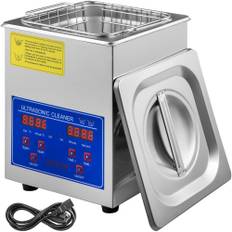 JPS-10A Ultrasonisk renser 2L, digitalt display, rustfrit stål, perfekt til smykker og effektiv rengøring.