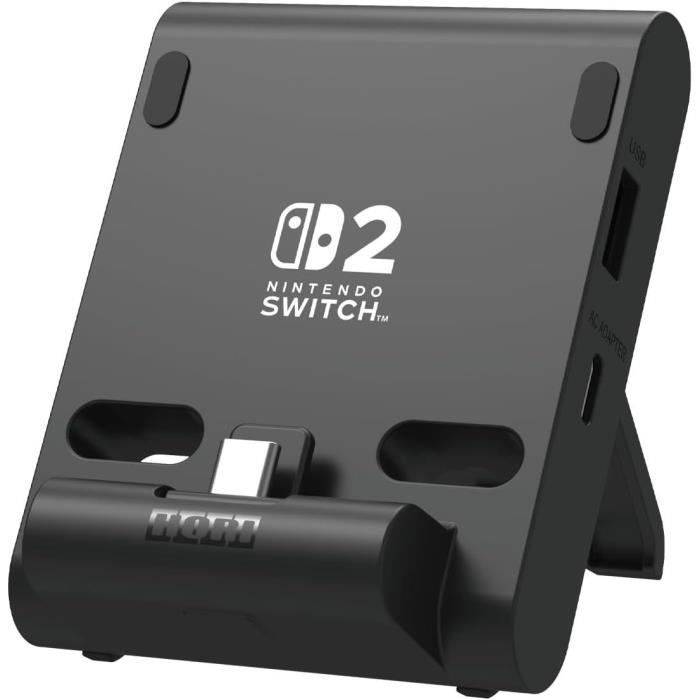 Foldable Support PlayStand - HORI - Nintendo Switch 2 - USB Peripherals - Black svart