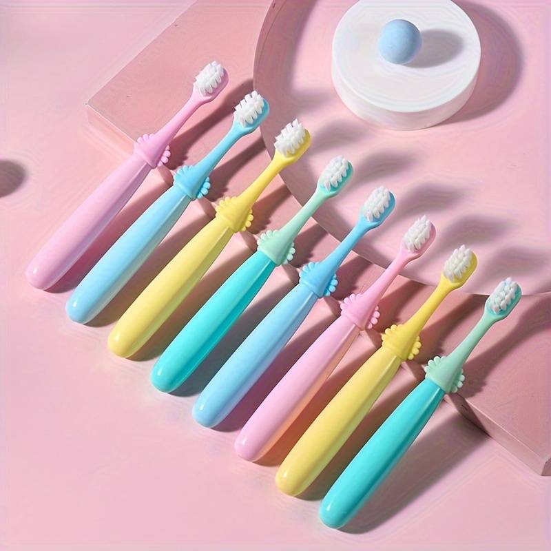 Soft-bristled Toothbrushes For Aged 3-6, Featuring Cute Cartoon Designs, In A Pack Of 8. Manual Brushes Are Perfect For And, Providing Deep Oral Care And Cleaning