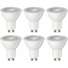 GU10 LED Dæmpbar Pære, LED Spot Type, 6W, Varmt Hvidt 3000 Kelvin 350 Lumen, Pakke med 6