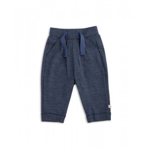 Bukser Med Snor I Taljen I 100% Merino Uld Til Baby Navy Melange 80