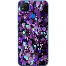 Xiaomi Redmi 9C NFC Genomskinligt Skal Lila Glitter