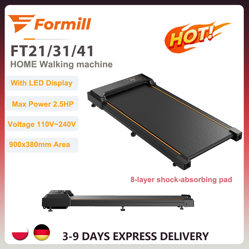 Formill FT21/FT31/FT41 Walking Treadmill 2.5HP 12% Incline Adjustable Motor 6km/h Speed Portable Treadmill Anti-Slip Shock Absorption Treadmill Home Office LED Display Lightweight