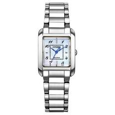 [Citizen] Eco-Drive Waterproof White Pearl SQUARE Collection Silver EW5600-87D Women's Watch