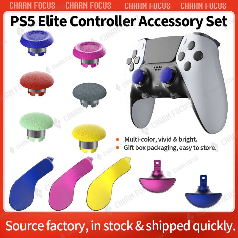 10-in-1 Plastic Thumbstick Joystick Cap for PS5 Edge Controller Analog Joystick 6 Swap Stick 4 Paddle and D-Pad Accessory