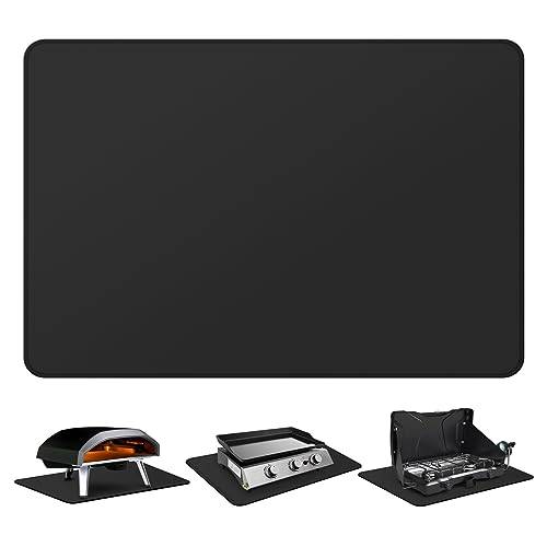 FLASLD Eldsäker och vattentät grillmatta under Blackstone-grillmatta, värmebeständiga grillmattor för utomhusgrill för att skydda ditt förberedelsebord och utomhusgrillbord – (Svart, 61 x 79 cm)