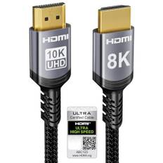 Sniokco 10K 8K HDMI 2.1 Kabel 0.5Meter, Zertifiziert 48Gbps Ultra High Speed HDMI® Kabel 0.01ms 4K 240Hz 165Hz 120Hz 8K 60Hz eARC Netflix HDCP 2.3 2.2 DTS:X HDR10+ TV Monitor Projektor Roku PS5 X-box