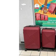 PP Material Travel Suitcase 24/28 Inch, Silent Spinner Wheels, Large Capacity, Password Lock, Trolley Luggage - Red - 24 inch,28 inch