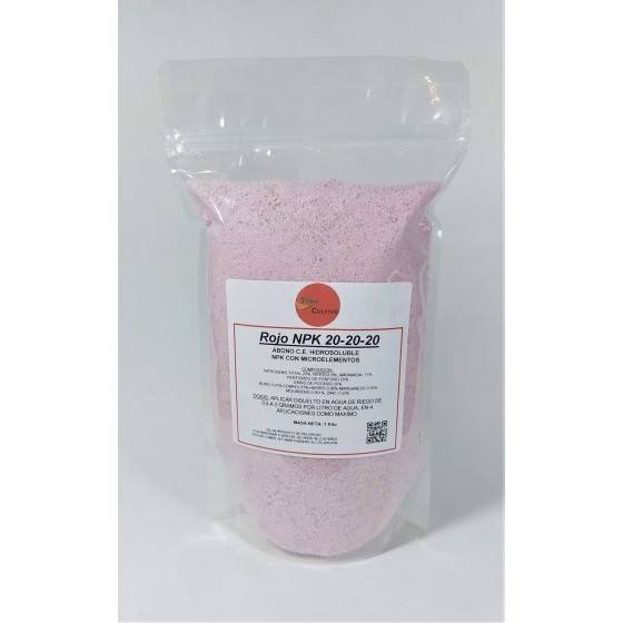 Red Npk 20-20-20 All-Crop Fertilizer with Microelements, Its Balanced Formula Is Perfect for Young Plantations, and the 1St and 2Nd Irrigation Cycles, Very Effective in Crops or Plantations with a