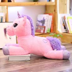 1 stk. 80 cm kæmpe størrelse enhjørning plys legetøj blød fyldt tegneserie enhjørning dukker dyr hest høj kvalitet børn fødselsdag julegave[HK] pink 60cm