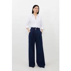 Petite Denim Wide Leg Trousers