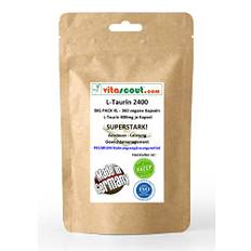 **L-Taurin 2400 II, 360 Kapseln, 800 mg, Hochdosiert, Vegan, Ohne Magnesiumstearat, Oft verwendeter Suchbegriff ist Muskelregeneration**