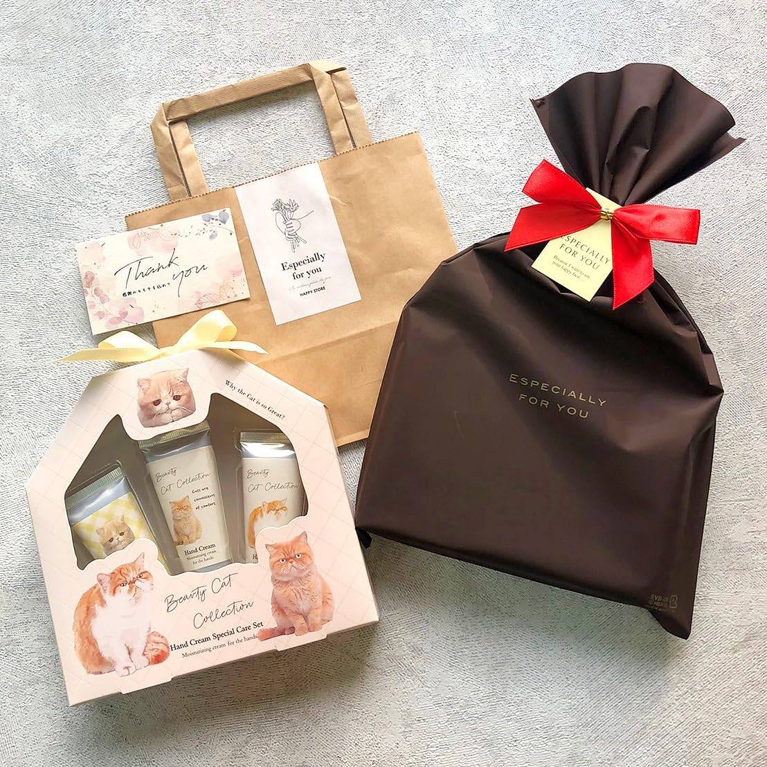 Hand Cream Gift Set for Popular and 168 x 160 x 29mm Brown Pear Texture with Red Tag and Thank You (Styleneo) Women, Affordable, Approx. (Exotic
