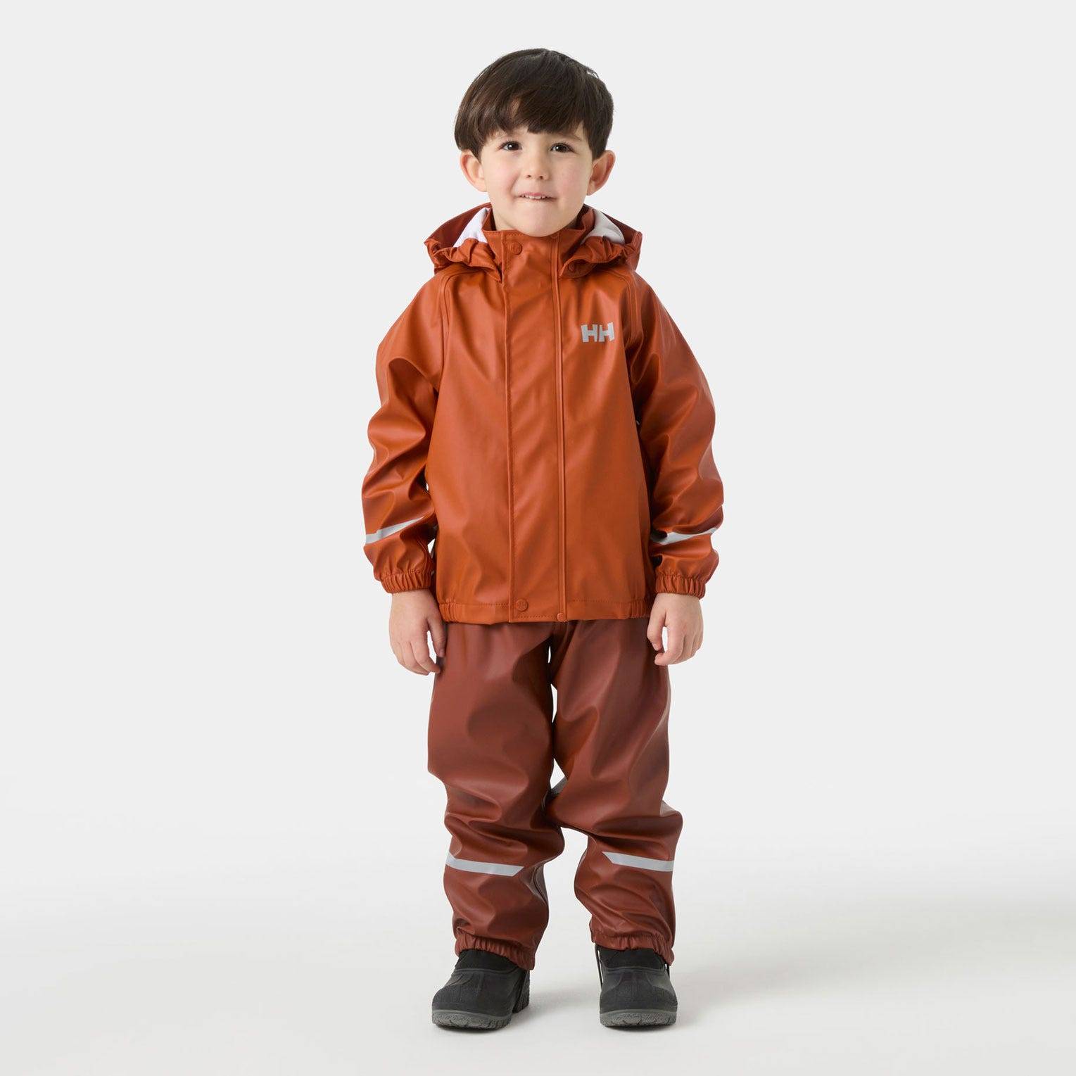 Helly Hansen Barn Bergen 2.0 Pu Regnställ Röd 122 - Iron Oxide Röd
