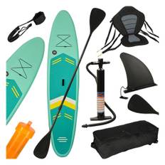 SUP uppblåsbar simbräda med sitttillbehör paddelset turkos 350 cm