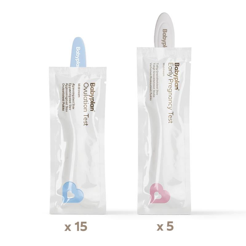 Babyplan testsæt - 15 ægløsningstest - 5 tidlig graviditetstest stav