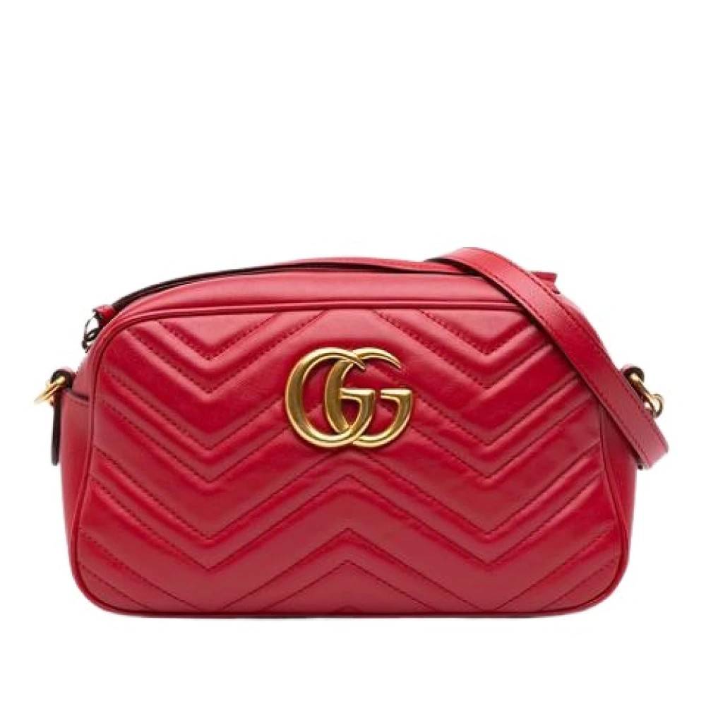 Gucci Vintage Pre-owned Quilted Crossbody Bag - Vintage - Dame - Rød - ONE SIZE - Uld